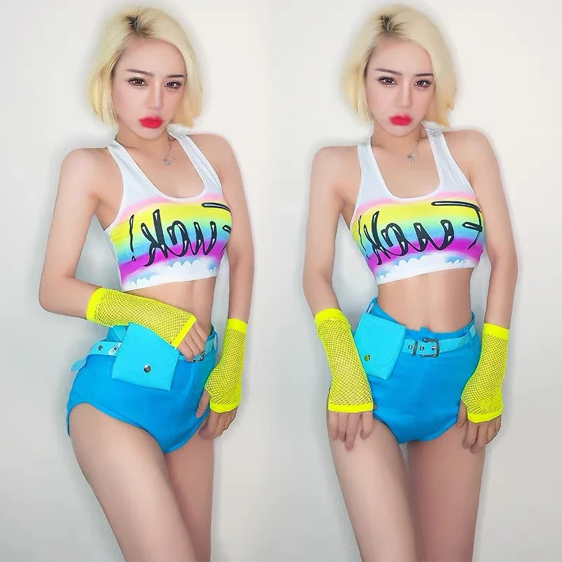 New Bar DS Fashion Performance Dress DJ Nightclub Gogo Clothing Hanging Neck Tank Top Women's Jazz Dance Sexy Set yj214
New Bar DS Fashion Performance Dress DJ Nightclub Gogo Clothing Hanging Neck Tank Top Women's Jazz Dance Sexy Set yj214