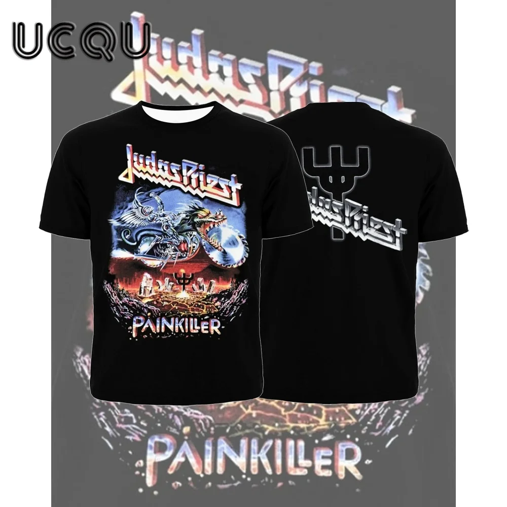 Мужская футболка с принтом Judas Priest Painkiller, уличная винтажная футболка в стиле хип-хоп, рок-группа с коротким рукавом, повседневная универсальная мужская и женская футболка
Мужская футболка с принтом Judas Priest Painkiller, уличная винтажная футболка в стиле хип-хоп, рок-группа с коротким рукавом, повседневная универсальная мужская и женская футболка
