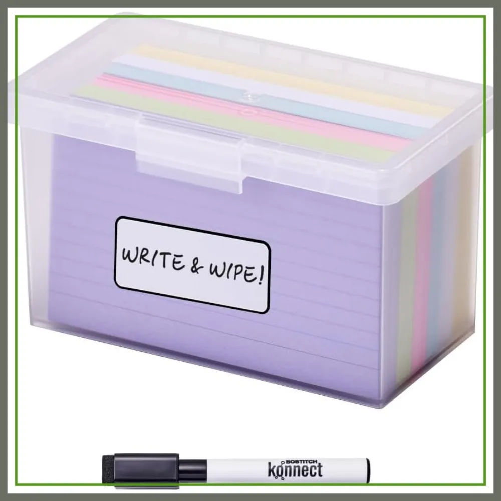 Clear Plastic Storage Containers with Lids, Stackable Office Organizer for Index Cards, Labels, 1 Qt
Clear Plastic Storage Containers with Lids, Stackable Office Organizer for Index Cards, Labels, 1 Qt