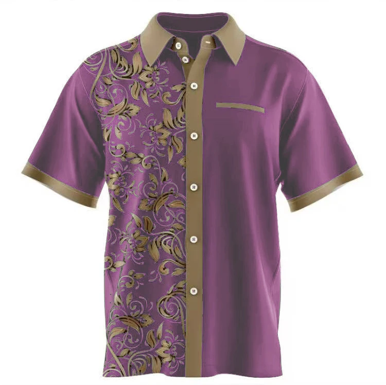 Men's Ethnic Style Plant Vine Mandarin Pattern 3D Printed Shirt Short-sleeved Lapel Button Slim Shirt Men's Business Casual Top
Men's Ethnic Style Plant Vine Mandarin Pattern 3D Printed Shirt Short-sleeved Lapel Button Slim Shirt Men's Business Casual Top