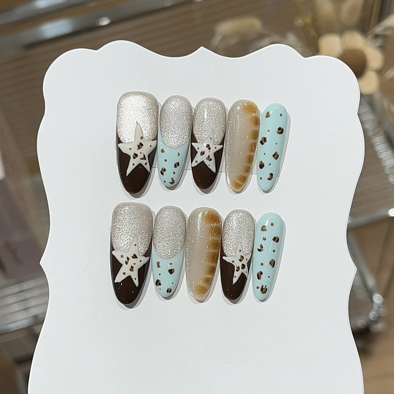 10 шт., накладные ногти ручной работы с леопардовым принтом в горошек, нарисованные вручную звезды, накладные ногти для женщин и девочек, носимые ногти, подарок
10 шт., накладные ногти ручной работы с леопардовым принтом в горошек, нарисованные вручную звезды, накладные ногти для женщин и девочек, носимые ногти, подарок