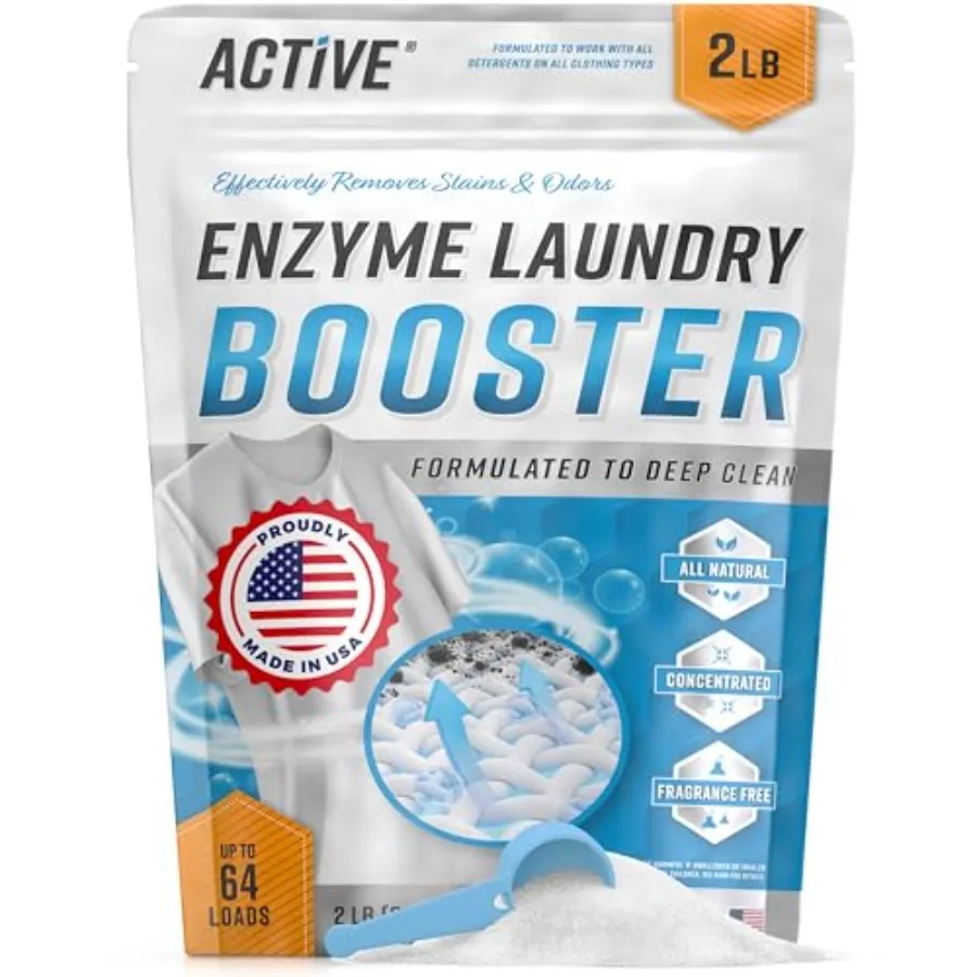 Enzyme Laundry Booster Odor Remover - 2 lbs Unscented Enzymatic Clothes Stain Cleaner Powder, Natural Deodorizer with Bio Enzym
Enzyme Laundry Booster Odor Remover - 2 lbs Unscented Enzymatic Clothes Stain Cleaner Powder, Natural Deodorizer with Bio Enzym