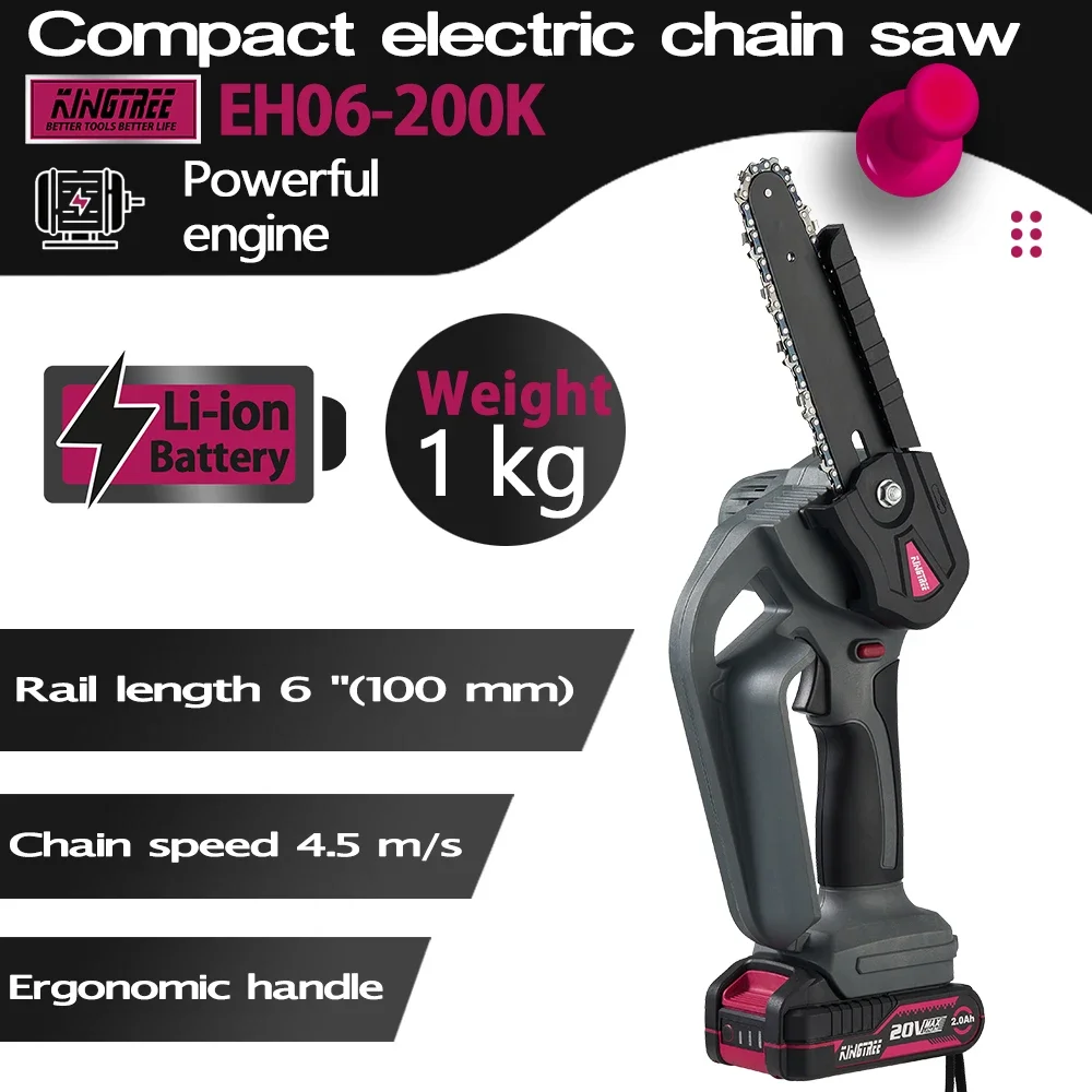 Kingtree 6 Inch 250w Brushless Electric Chainsaw Automatic Oiling Woodworking 20V Power Tool For Home DIYS
Kingtree 6 Inch 250w Brushless Electric Chainsaw Automatic Oiling Woodworking 20V Power Tool For Home DIYS