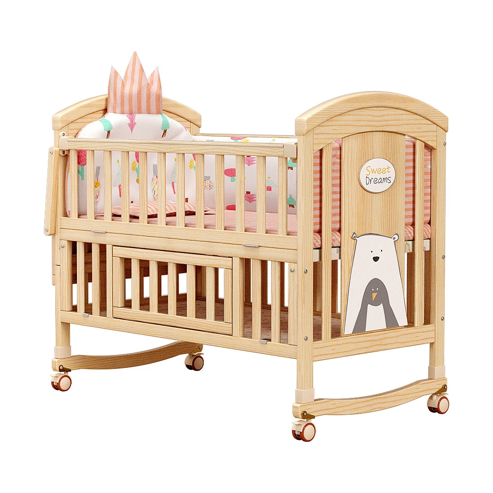 Professional Manufacturer New Born Baby Bed Adjustable Height Wooden Baby Crib Kids Bed for 0-6 Years Old Children
Professional Manufacturer New Born Baby Bed Adjustable Height Wooden Baby Crib Kids Bed for 0-6 Years Old Children