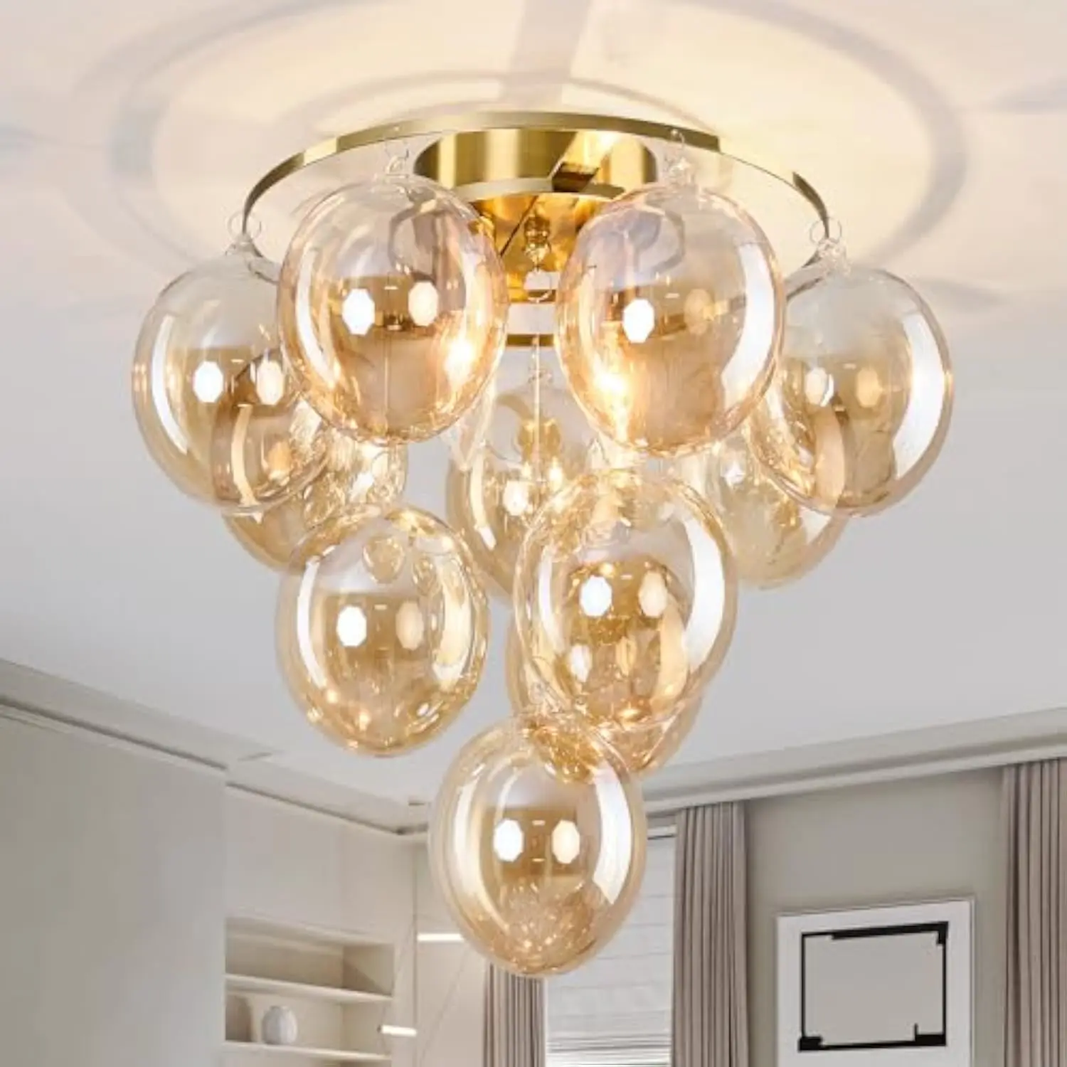 Bubble ball glass semi flush mount ceiling light 2-light gold chandelier modern ceiling light fixture for bedroom living room d
Bubble ball glass semi flush mount ceiling light 2-light gold chandelier modern ceiling light fixture for bedroom living room d
