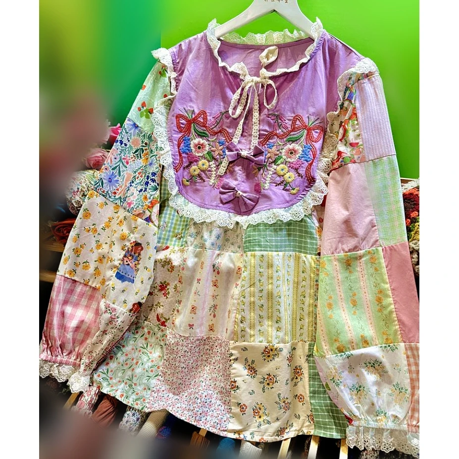 Female Vintage Cotton Lace Floral Embroidery Patchwork Cute Shirt Goblincore Cottagecore Mori Girl Lolita Sweet Rococo Blouse
Female Vintage Cotton Lace Floral Embroidery Patchwork Cute Shirt Goblincore Cottagecore Mori Girl Lolita Sweet Rococo Blouse