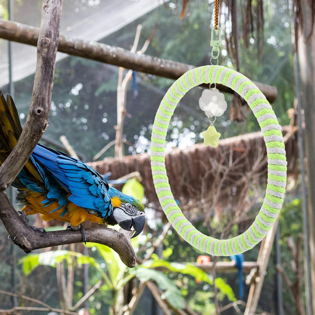2pcs Parrot Swing Cotton Rope Ring Shaped Bird Hanging Perch Chewing Climbing Multi-Functional Cage Accessory For Conure
2pcs Parrot Swing Cotton Rope Ring Shaped Bird Hanging Perch Chewing Climbing Multi-Functional Cage Accessory For Conure