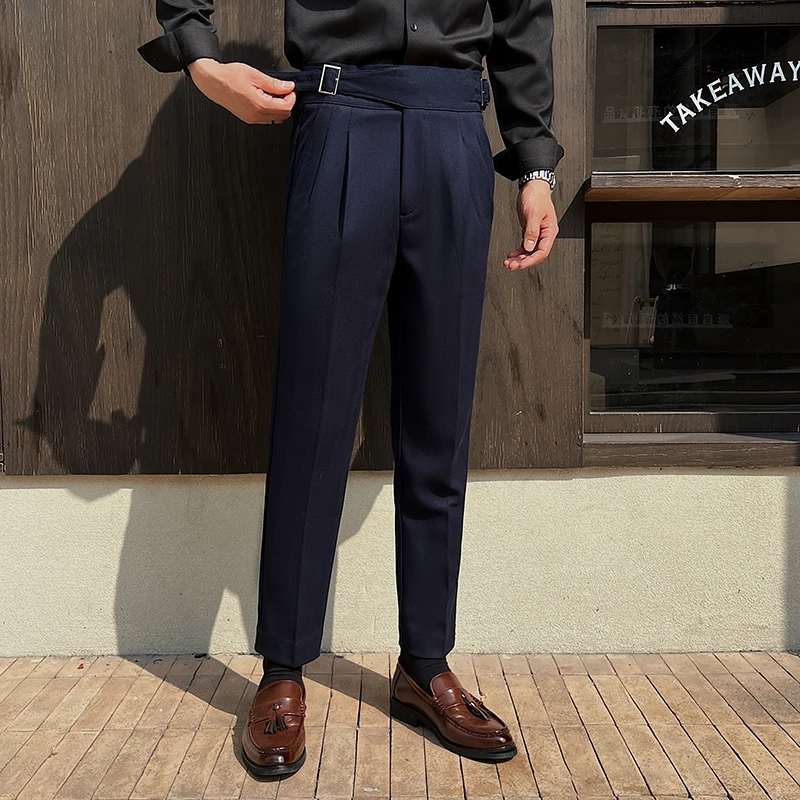 Double-Blade Gurkha Chino Pants Men Heavyweight Stripes Pleats Neapolitan High-Waist Mens Formal Pants Slim Fit Casual Trousers
Double-Blade Gurkha Chino Pants Men Heavyweight Stripes Pleats Neapolitan High-Waist Mens Formal Pants Slim Fit Casual Trousers