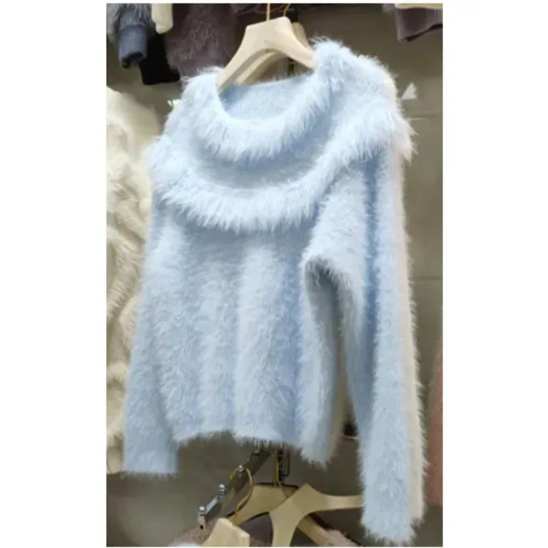 Мягкий свитер с круглым вырезом из искусственного меха норки и кисточками для женщин осенью и зимой, новый свободный короткий вязаный свитер в нежном стиле
Мягкий свитер с круглым вырезом из искусственного меха норки и кисточками для женщин осенью и зимой, новый свободный короткий вязаный свитер в нежном стиле