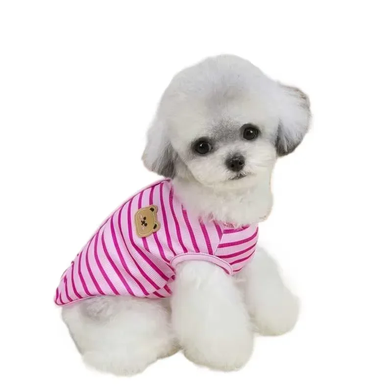 Dog Vest Summer Open Back Cute Striped Breathable Short Sleeve Shirt For Bichon Pomeranian Puppy Clothes Stylish Hot
Dog Vest Summer Open Back Cute Striped Breathable Short Sleeve Shirt For Bichon Pomeranian Puppy Clothes Stylish Hot