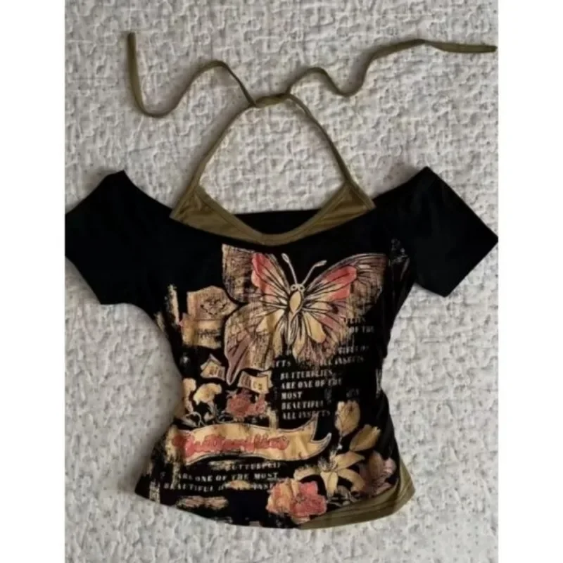 2000s Y2k Tops & Tees Women's T-shirt Print Sexy Punk Streetwear Shirt Gothic Blouse Casual Grunge T Shirts Crop Top 2025 Summer
2000s Y2k Tops & Tees Women's T-shirt Print Sexy Punk Streetwear Shirt Gothic Blouse Casual Grunge T Shirts Crop Top 2025 Summer
