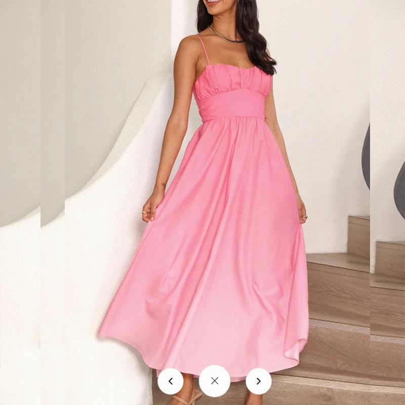 Elegant High Waist Sling Dresses for Summer Women's Dress 2024 New Sleeveless Gradient Solid A-line Maxi Dress for Female
Elegant High Waist Sling Dresses for Summer Women's Dress 2024 New Sleeveless Gradient Solid A-line Maxi Dress for Female