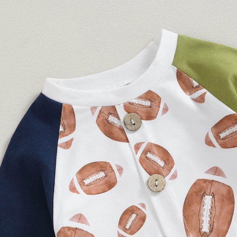 Baby Boy Button Romper Rugby Print Contrast Color Long Sleeve Jumpsuit for Infant Toddler Fall Clothes
Baby Boy Button Romper Rugby Print Contrast Color Long Sleeve Jumpsuit for Infant Toddler Fall Clothes