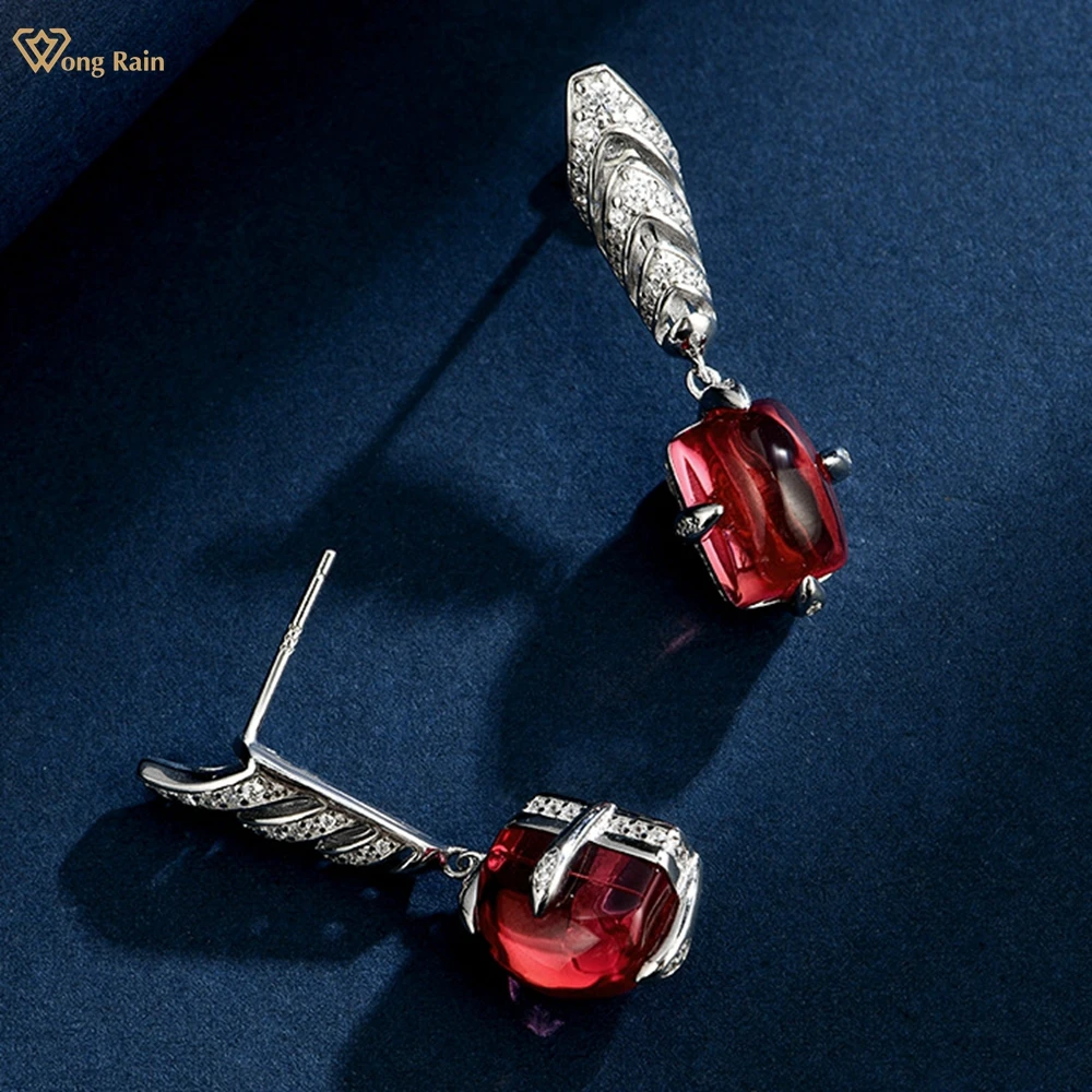 Wong Rain Vintage 925 Sterling Silver 7*11 MM Red Padparadscha High Carbon Diamond Gemstone Drop Earrings Fine Jewelry Wholesale
Wong Rain Vintage 925 Sterling Silver 7*11 MM Red Padparadscha High Carbon Diamond Gemstone Drop Earrings Fine Jewelry Wholesale