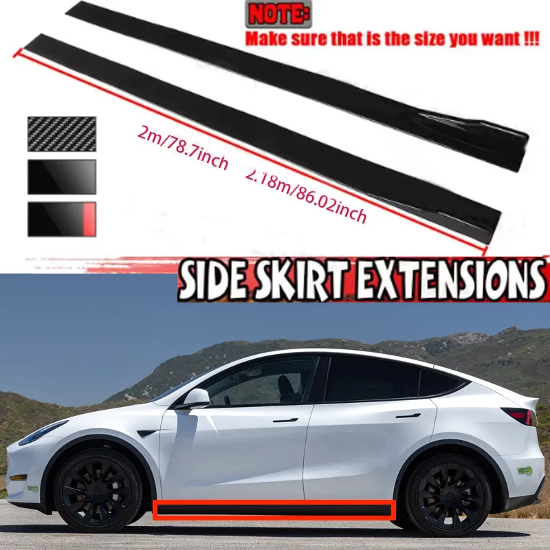 FOR Tesla Model Y 2M Car Side Skirt Extension Plate Lip Separator Bumper 2.18M Racing Side Spoiler
FOR Tesla Model Y 2M Car Side Skirt Extension Plate Lip Separator Bumper 2.18M Racing Side Spoiler
