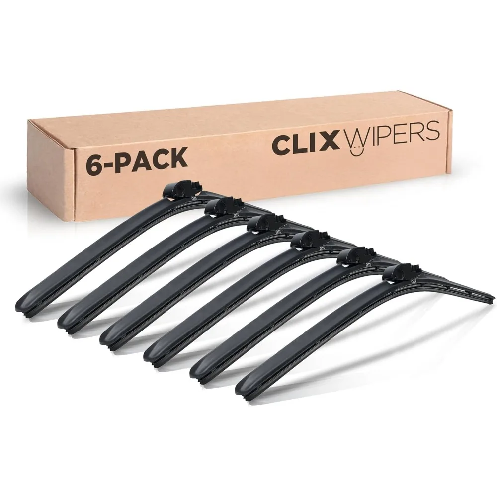 26 Inch Windshield Wiper Blades 6 Pack All Weather Replacement for J Hook Pinch Tab and Top Button Arms
26 Inch Windshield Wiper Blades 6 Pack All Weather Replacement for J Hook Pinch Tab and Top Button Arms