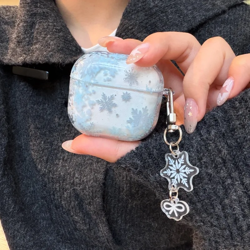 For AirPods 4 Pro2 3 2 1 Pro3 Case Cute Winter Snowflake Gradient Blue Cover Soft Clear Earphone Protective Cover with Pendant
For AirPods 4 Pro2 3 2 1 Pro3 Case Cute Winter Snowflake Gradient Blue Cover Soft Clear Earphone Protective Cover with Pendant