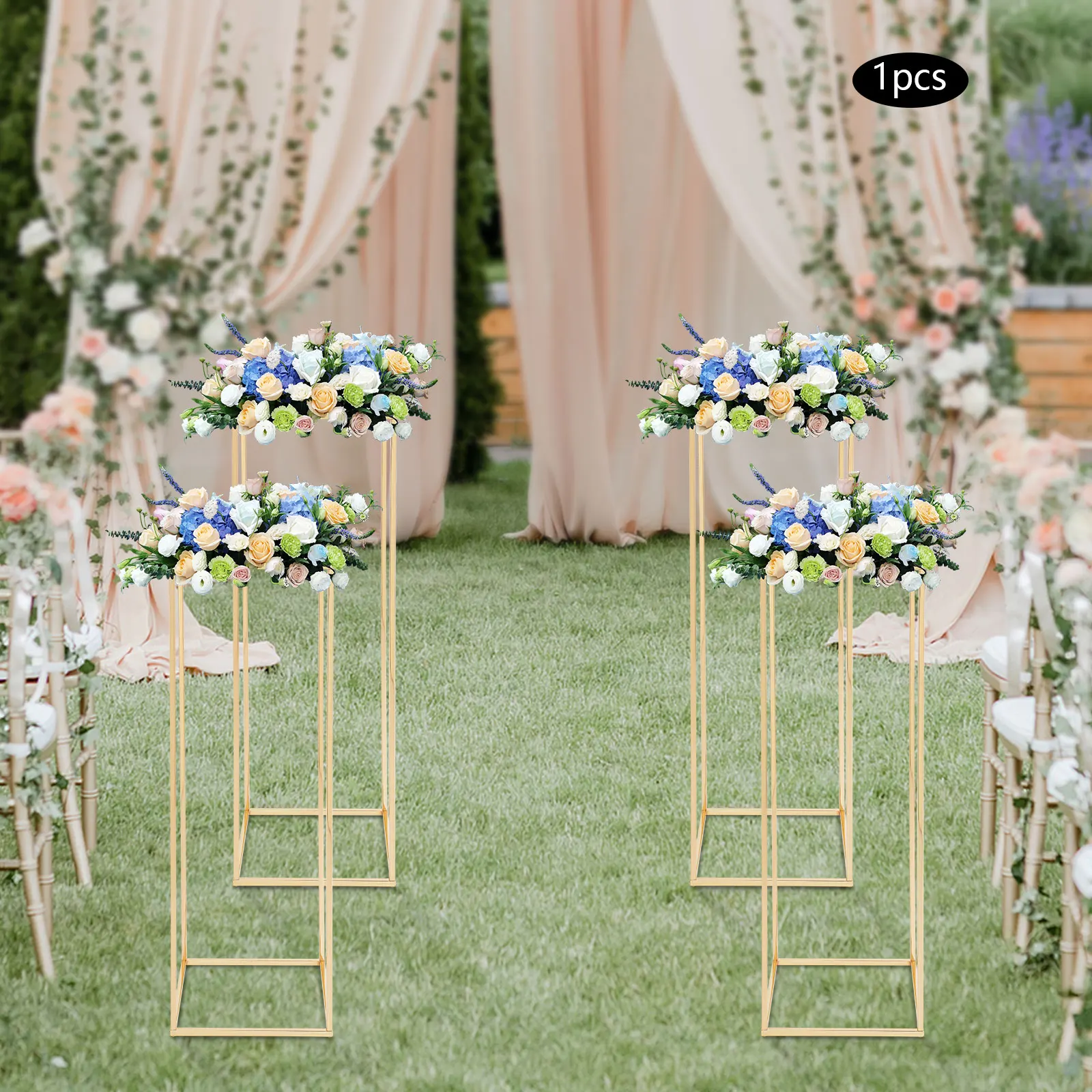 Gold Metal Flower Stand Wedding with Acrylic Plate, Flowers Display Rack for Home Party Wedding Centerpieces, 28 x 28 x 80 cm
Gold Metal Flower Stand Wedding with Acrylic Plate, Flowers Display Rack for Home Party Wedding Centerpieces, 28 x 28 x 80 cm