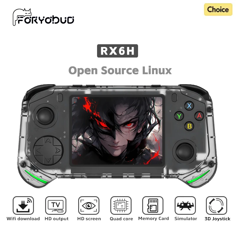 RX6H Retro Handheld Video Game Console 3.5-inch IPS Screen Linux System Portable Pocket Video Game Player 64GB Games GBA PS1
RX6H Retro Handheld Video Game Console 3.5-inch IPS Screen Linux System Portable Pocket Video Game Player 64GB Games GBA PS1