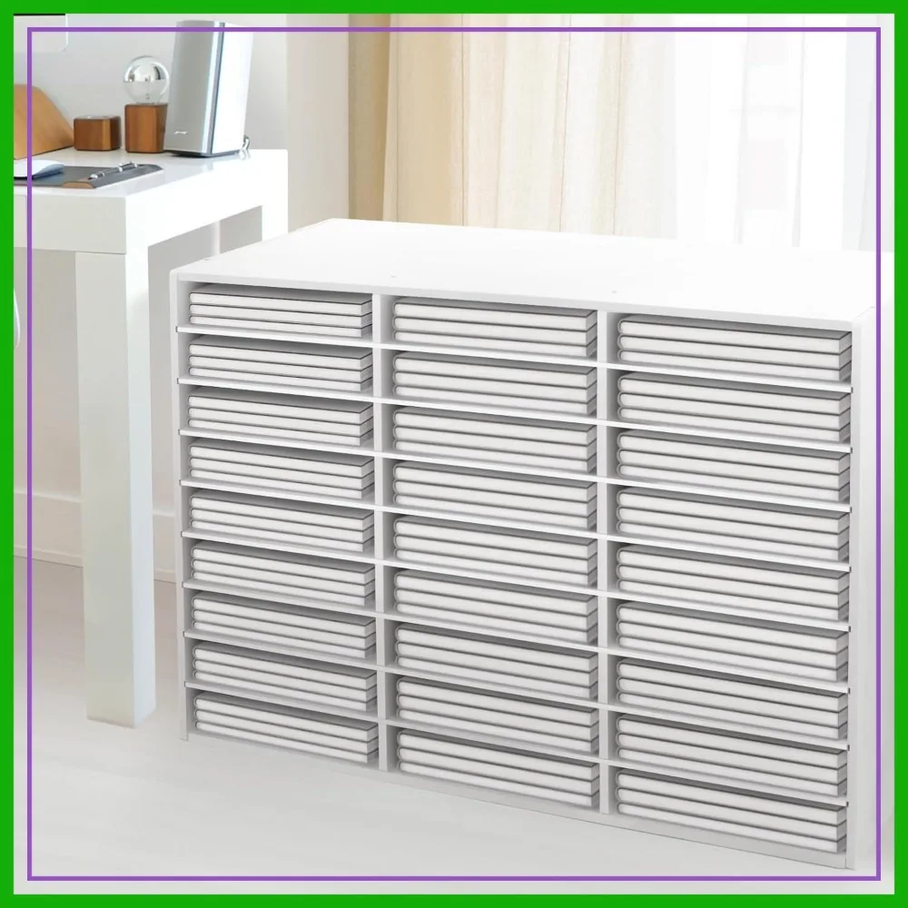 27 Compartment Desk Paper Organizer with Adjustable Shelves, Desktop File Sorter for Home Office School, White
27 Compartment Desk Paper Organizer with Adjustable Shelves, Desktop File Sorter for Home Office School, White