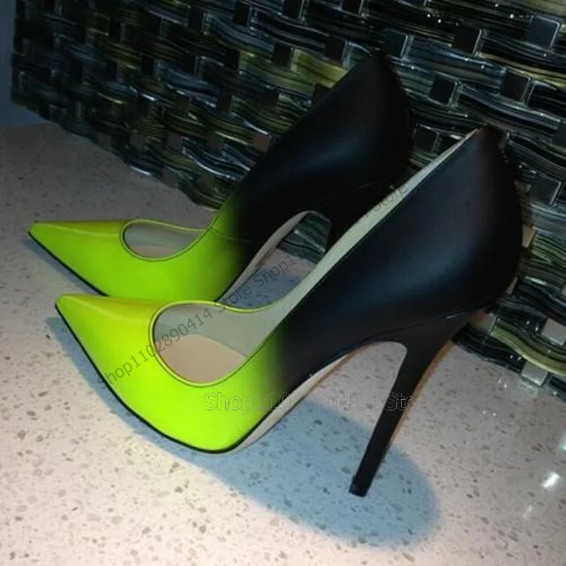 Black Green Gradient Color Shallow Pointed Toe Pumps Slip On Women Shoes Thin High Heels Novel Fashion 2024 Zapatos Para Mujere
Black Green Gradient Color Shallow Pointed Toe Pumps Slip On Women Shoes Thin High Heels Novel Fashion 2024 Zapatos Para Mujere