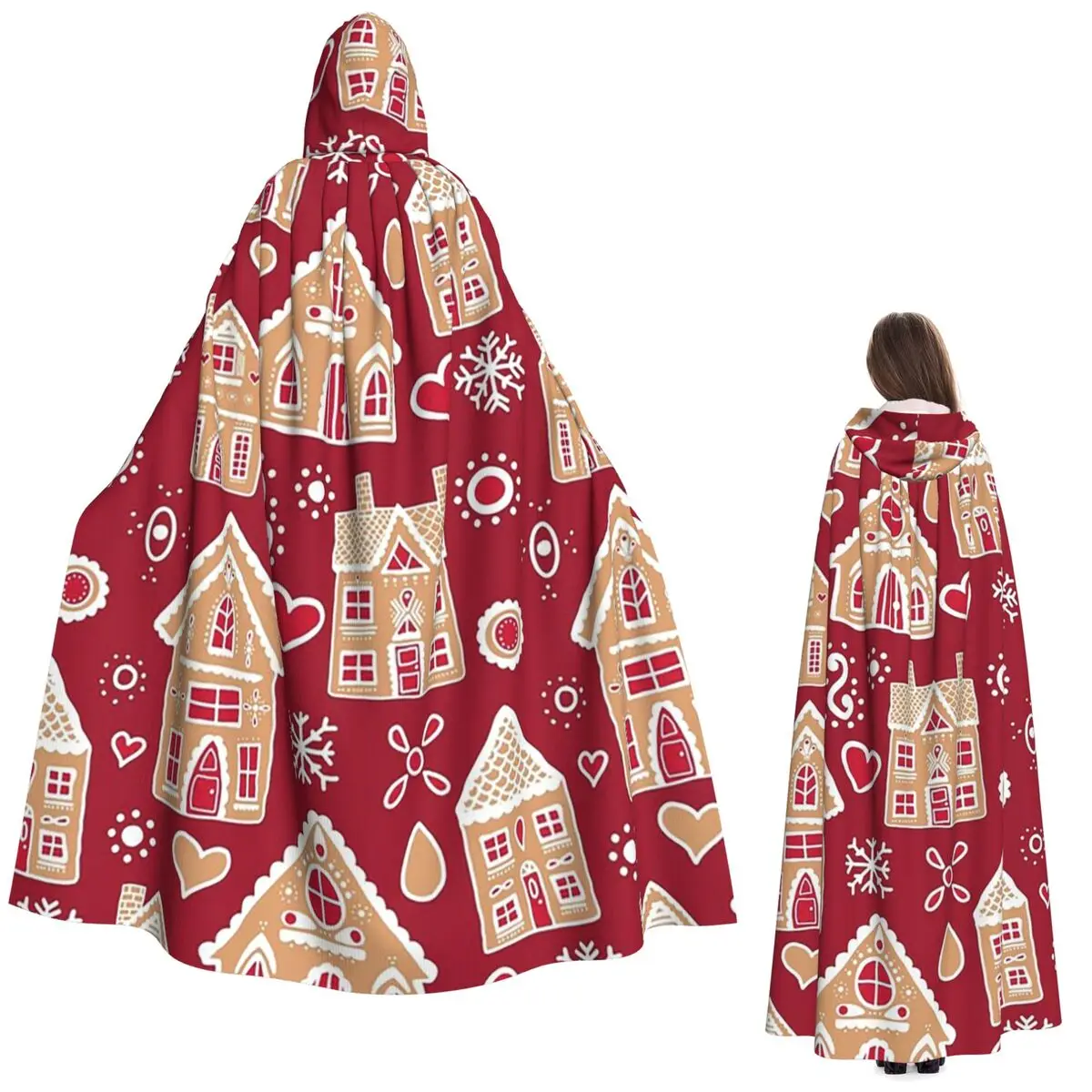 Christmas Gingerbread House Pattern Long Hooded Cloak Witch Medieval Costume Cosplay Cape HalloweenParty Adult Unisex
Christmas Gingerbread House Pattern Long Hooded Cloak Witch Medieval Costume Cosplay Cape HalloweenParty Adult Unisex