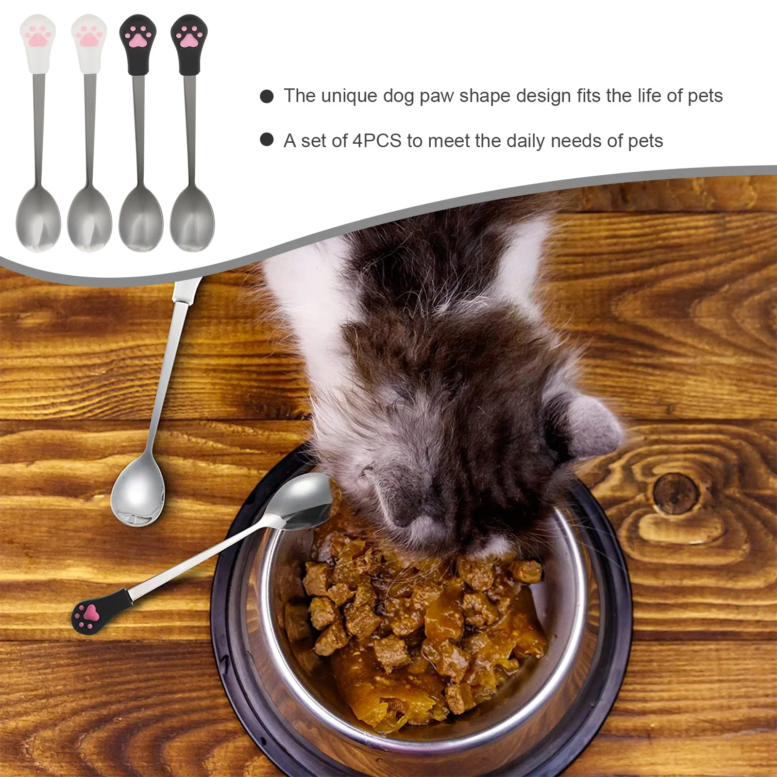 4Pcs Dog Cat Spoon Pet Can Scoop Stainless Steel Cat Claw Spoon Reusable Dishwasher Safe Food Feeder Pet Food Canned Scoop
4Pcs Dog Cat Spoon Pet Can Scoop Stainless Steel Cat Claw Spoon Reusable Dishwasher Safe Food Feeder Pet Food Canned Scoop