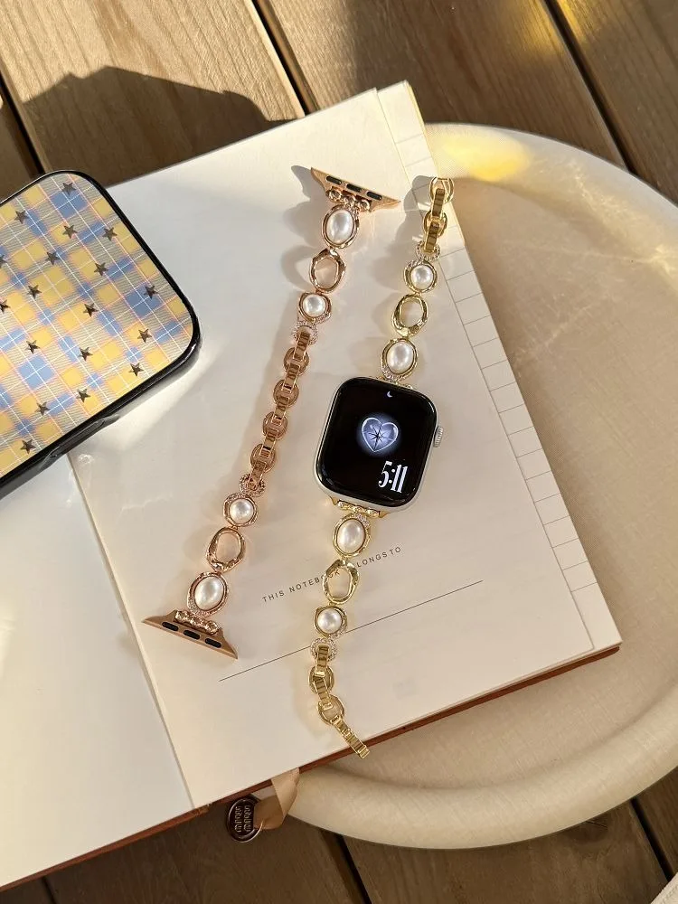 Jewelry Pearl Metal Bracelet for Apple Watch Band 38 40 41 44 45 46 49mm Slim Women Dressy Strap Correa for iWatch Bands S11 10
Jewelry Pearl Metal Bracelet for Apple Watch Band 38 40 41 44 45 46 49mm Slim Women Dressy Strap Correa for iWatch Bands S11 10