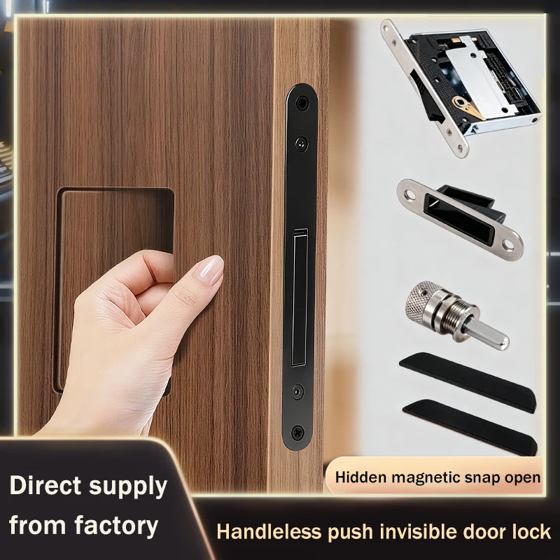 Minimalist Magnetic Invisible Door Lock Handleless Design Push To Open Silent Auto Lock For Hidden Bedroom Cabinet Door
Minimalist Magnetic Invisible Door Lock Handleless Design Push To Open Silent Auto Lock For Hidden Bedroom Cabinet Door