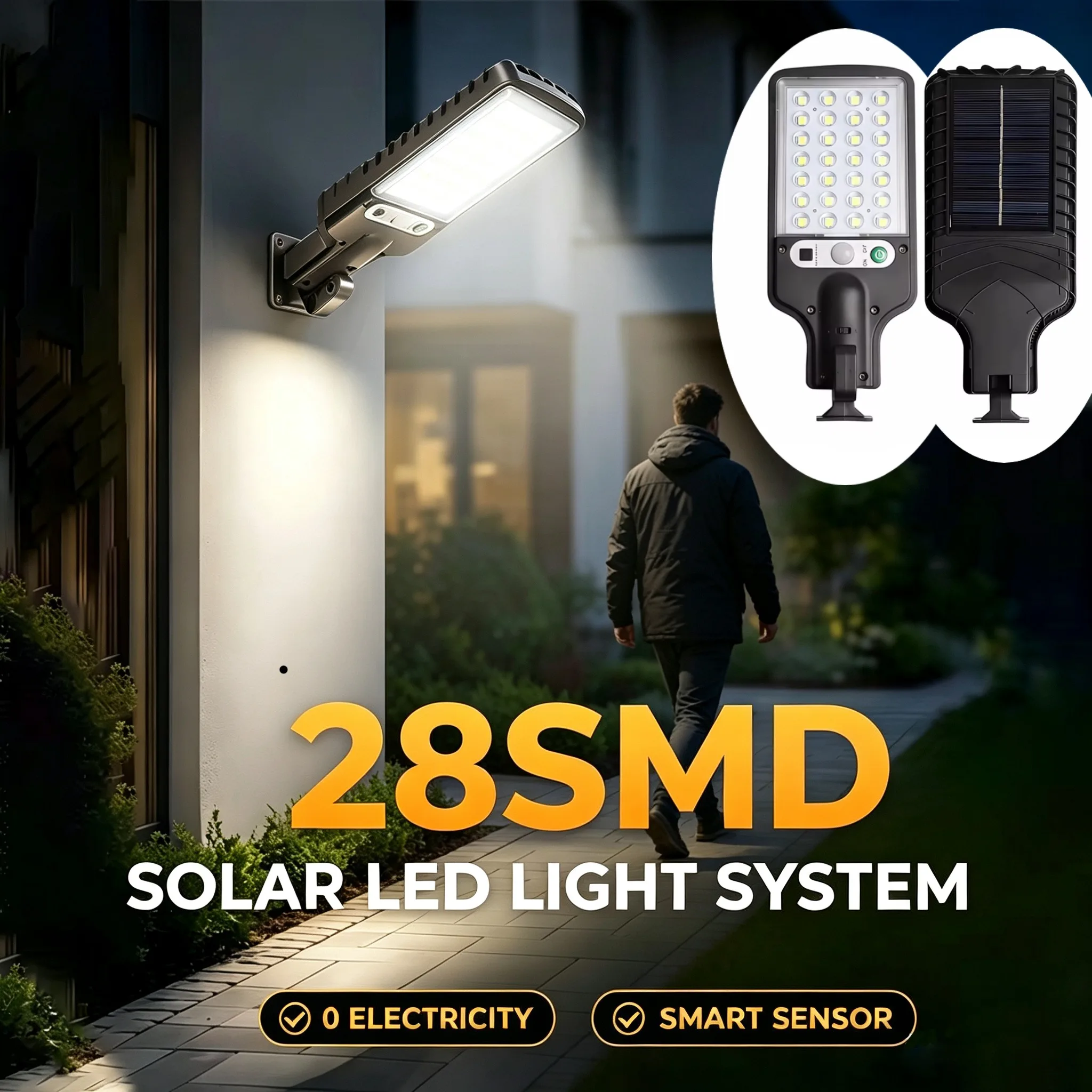 28SMD Outdoor Solar Lights Wall Lamp Motion Sensor 3 Modes IP65 Waterproof Street Floodlights for Driveway Garden Patio Pathway
28SMD Outdoor Solar Lights Wall Lamp Motion Sensor 3 Modes IP65 Waterproof Street Floodlights for Driveway Garden Patio Pathway