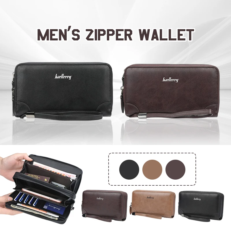 Double Zip Men's Vintage Wallet Clutch Bag Purse Pu Leather Long Wallet Card Holder Handbag for Daily Use Gift To Friends
Double Zip Men's Vintage Wallet Clutch Bag Purse Pu Leather Long Wallet Card Holder Handbag for Daily Use Gift To Friends