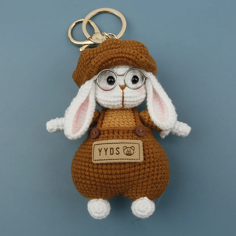 Handmade Crochet Long Ear Bunny Keychain, Vintage Glasses Hat Overalls Rabbit Amigurumi Bag Pendant Gift
Handmade Crochet Long Ear Bunny Keychain, Vintage Glasses Hat Overalls Rabbit Amigurumi Bag Pendant Gift