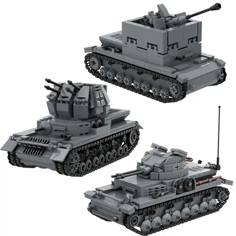 WW2 Flakpanzer IV German Military Toy Wirbelvind Kugelblitz MK103 Zwilli PZ IVng Building Block Set WWII Army Brick Antiaircraft