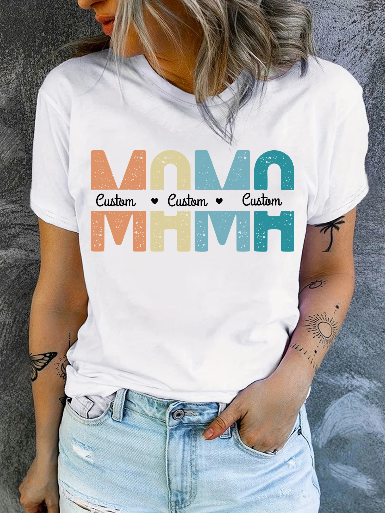 Custom Name Print T-shirt, Short Sleeve Crew Neck Casual Top For Summer & Spring, Women's Clothing
Custom Name Print T-shirt, Short Sleeve Crew Neck Casual Top For Summer & Spring, Women's Clothing