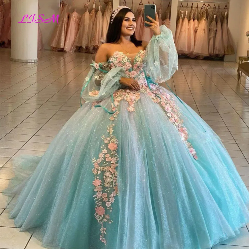 Бальное платье ледяного синего цвета, платья Quinceanera с открытыми плечами и длинными рукавами, корсет с застежкой, аппликации со шлейфом, ballkleider Prinzessin
Бальное платье ледяного синего цвета, платья Quinceanera с открытыми плечами и длинными рукавами, корсет с застежкой, аппликации со шлейфом, ballkleider Prinzessin