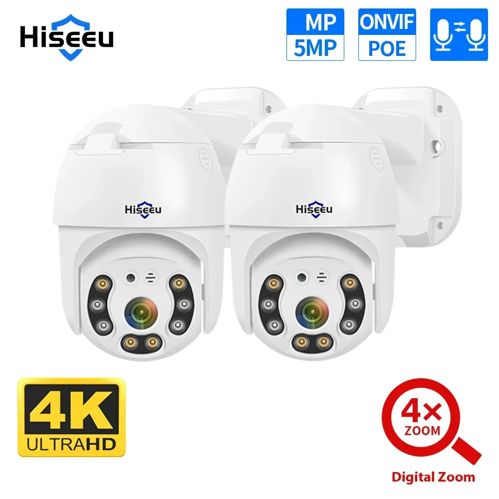 Hiseeu 5MP 4K POE PTZ IP Camera 4X Digital ZOOM CCTV Surveillance Security Outdoor ONVIF 2-Way Audio Face Detection 8MP Camera
Hiseeu 5MP 4K POE PTZ IP Camera 4X Digital ZOOM CCTV Surveillance Security Outdoor ONVIF 2-Way Audio Face Detection 8MP Camera