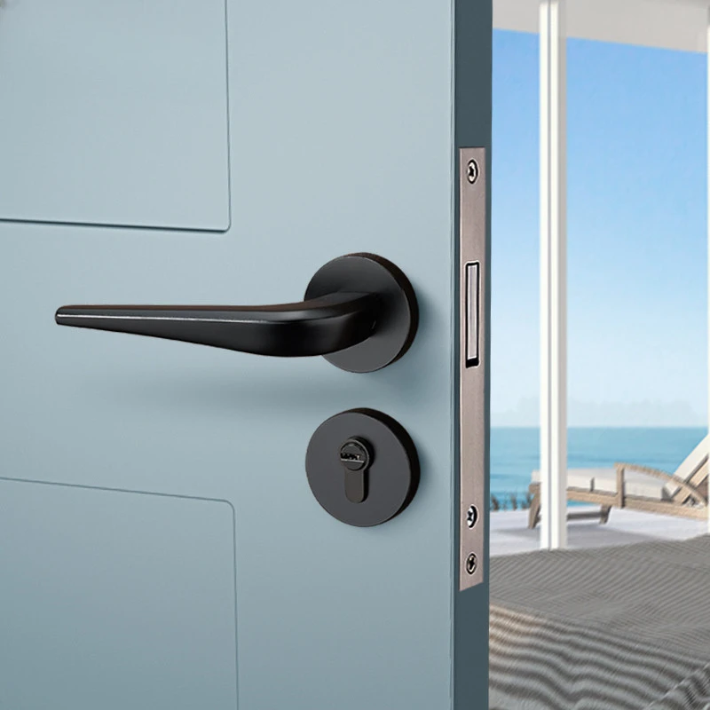 Solid space aluminium bedroom door lock factory direct supply black indoor split lock mute household door handle.
Solid space aluminium bedroom door lock factory direct supply black indoor split lock mute household door handle.