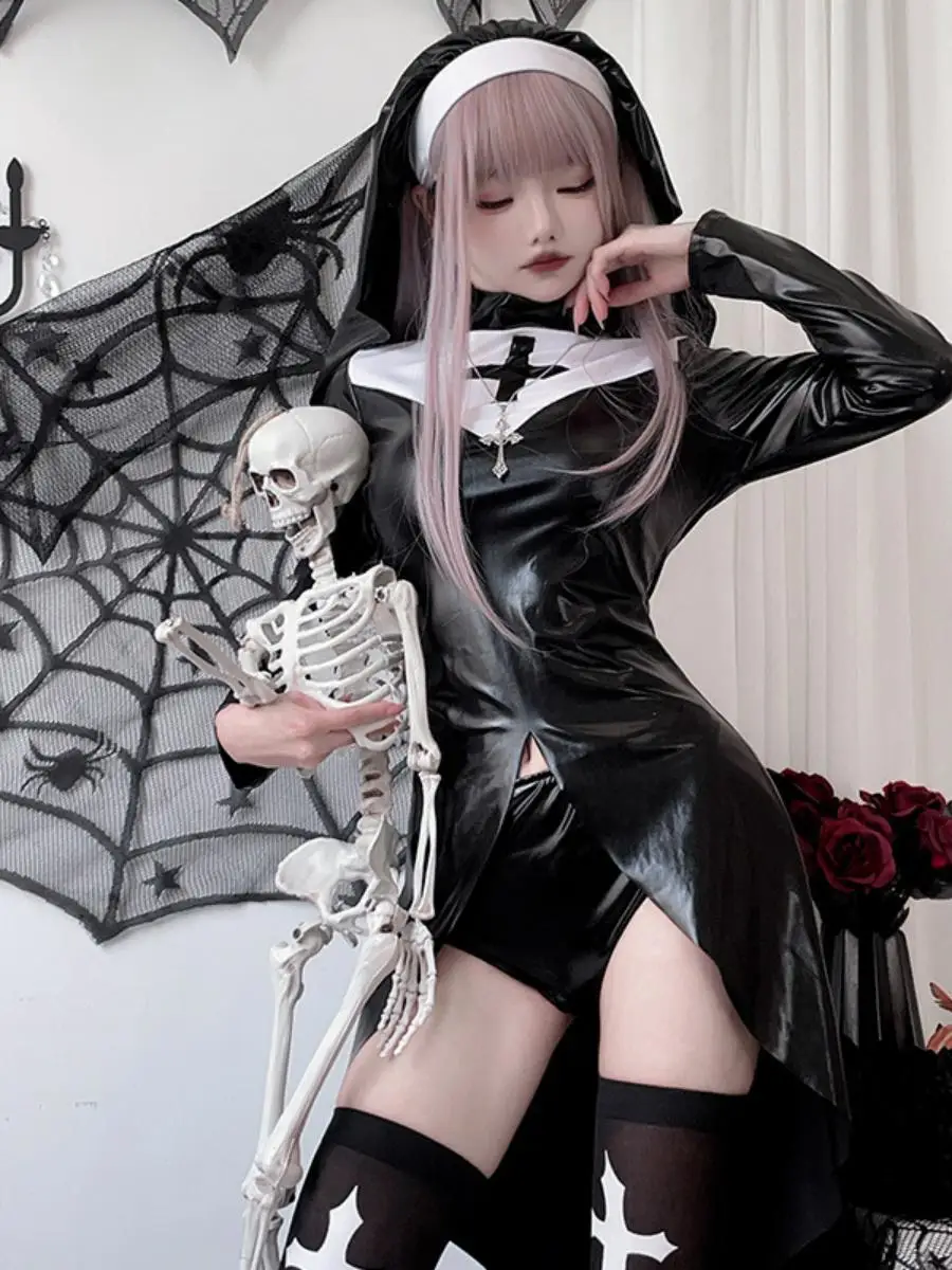 Готический костюм монахини большого размера с крестом на Хэллоуин, ролевой костюм для косплея, женский этнический сценический костюм, полиэстер
Готический костюм монахини большого размера с крестом на Хэллоуин, ролевой костюм для косплея, женский этнический сценический костюм, полиэстер