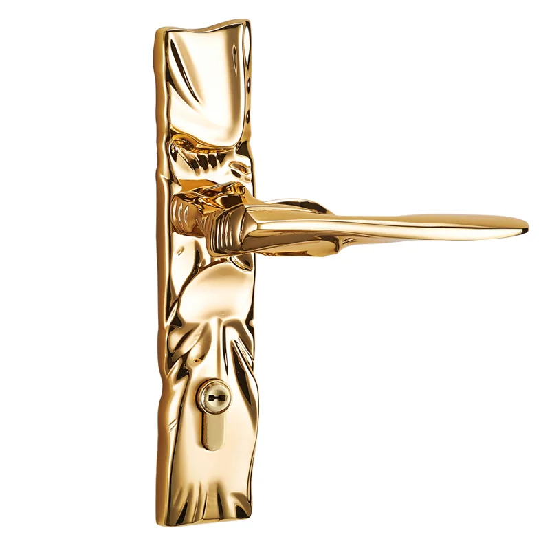 Brass silent villa bedroom door lock indoor universal gold French door handle lock
Brass silent villa bedroom door lock indoor universal gold French door handle lock