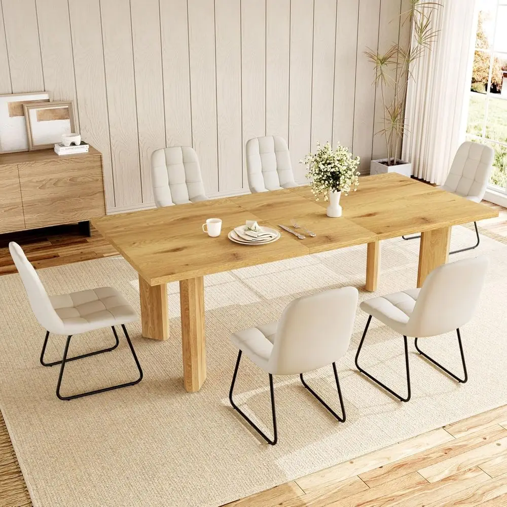 6-8 Seater Expandable Dining Table Set with 6 Upholstered Chairs, 63-78.7 Space-Saving Design for Dining Rooms and Breakfast Noo
6-8 Seater Expandable Dining Table Set with 6 Upholstered Chairs, 63-78.7 Space-Saving Design for Dining Rooms and Breakfast Noo