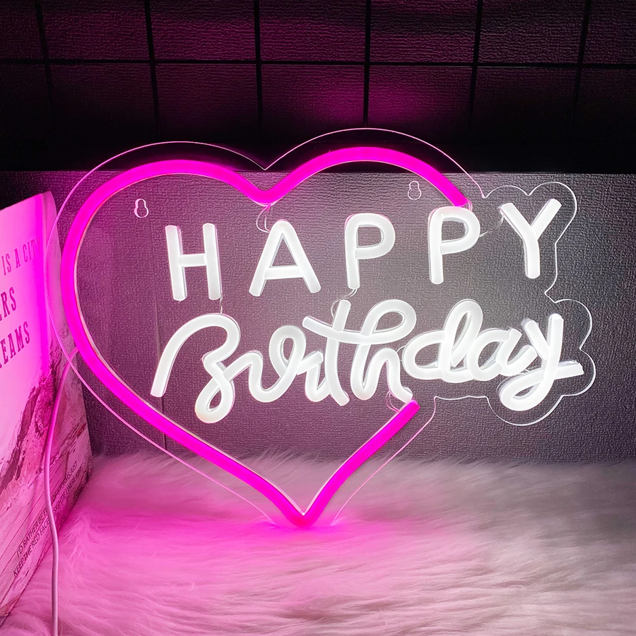 Happy Birthday Neon Sign, Letter Led Light Pink Love Sign, Used For Birthday Party Background Decor Wall Lamp, Usb Power Supply.
Happy Birthday Neon Sign, Letter Led Light Pink Love Sign, Used For Birthday Party Background Decor Wall Lamp, Usb Power Supply.
