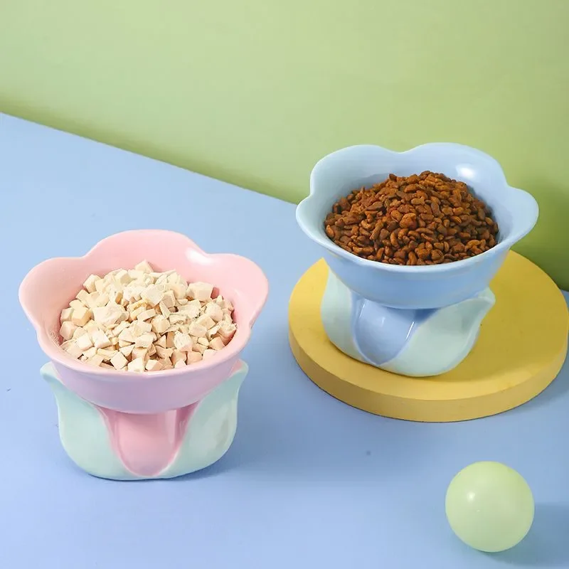 1pc Ceramic Cat Bowl High Foot Plate Non-slip Flower Shape Dog Puppy Feeder Feeding Food Water Protection Cervical Pet Supplies
1pc Ceramic Cat Bowl High Foot Plate Non-slip Flower Shape Dog Puppy Feeder Feeding Food Water Protection Cervical Pet Supplies