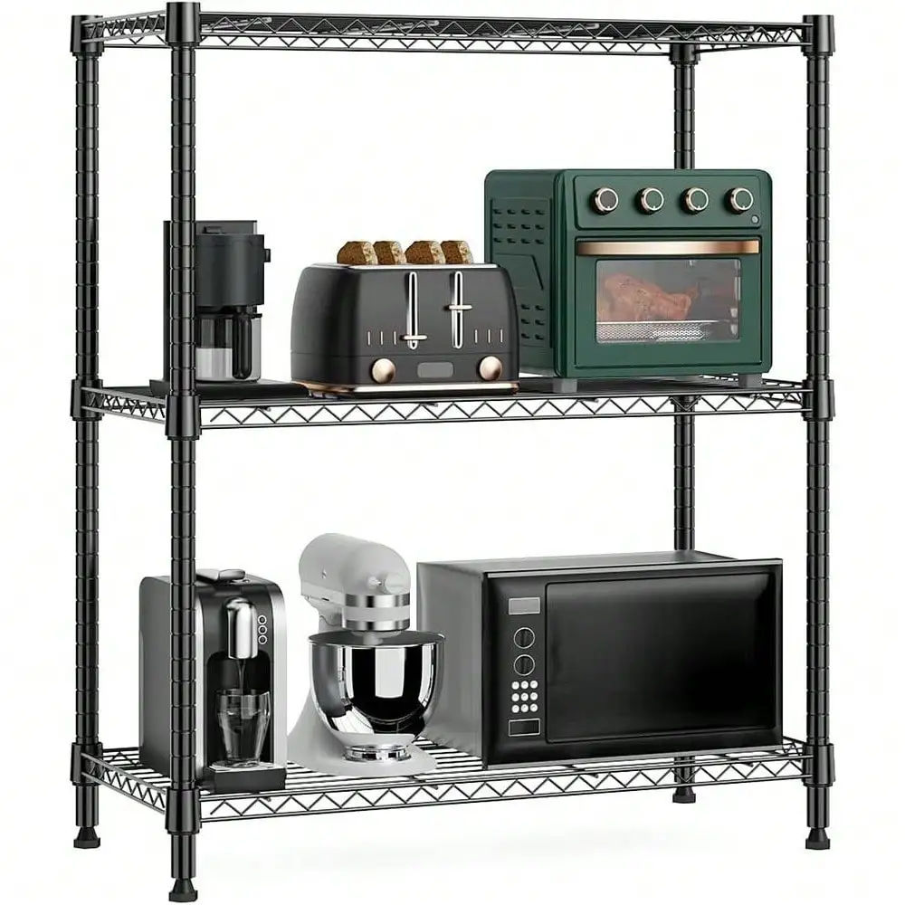 Wire Rack Shelving Metal Storage Standing Steel Shelf Garage for Office Bedroom, Bathroom, Laundry, Pantry Basement, Garage
Wire Rack Shelving Metal Storage Standing Steel Shelf Garage for Office Bedroom, Bathroom, Laundry, Pantry Basement, Garage