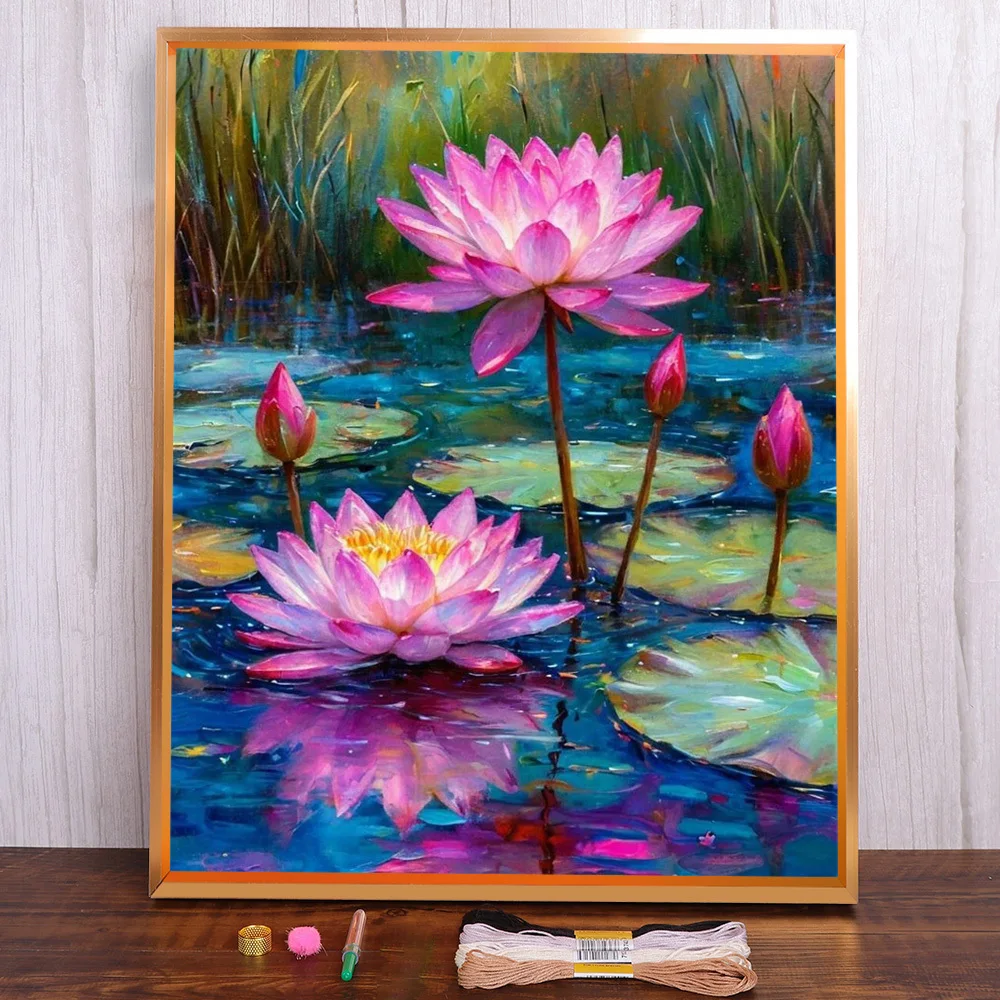 Flower Lotus Pre-Printed Cross-Stitch Complete Kit DIY Embroidery Handiwork Handmade Hobby Needlework Needle Promotions Sales
Flower Lotus Pre-Printed Cross-Stitch Complete Kit DIY Embroidery Handiwork Handmade Hobby Needlework Needle Promotions Sales