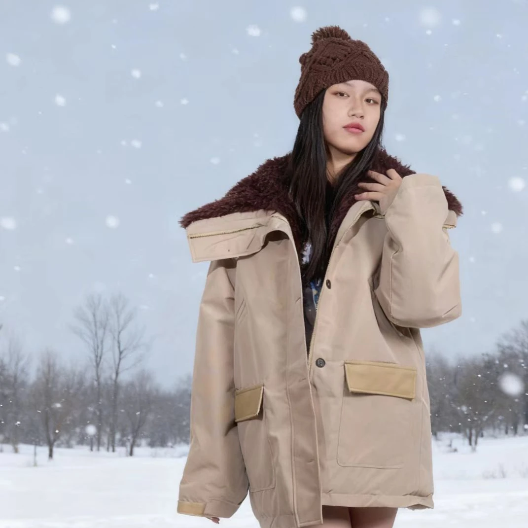 Khaki Lamb Fur Jaet Women's New Winter American Sle Cotton Workwear Parka Coat Loose Korean Sle Commute Faion
Khaki Lamb Fur Jaet Women's New Winter American Sle Cotton Workwear Parka Coat Loose Korean Sle Commute Faion