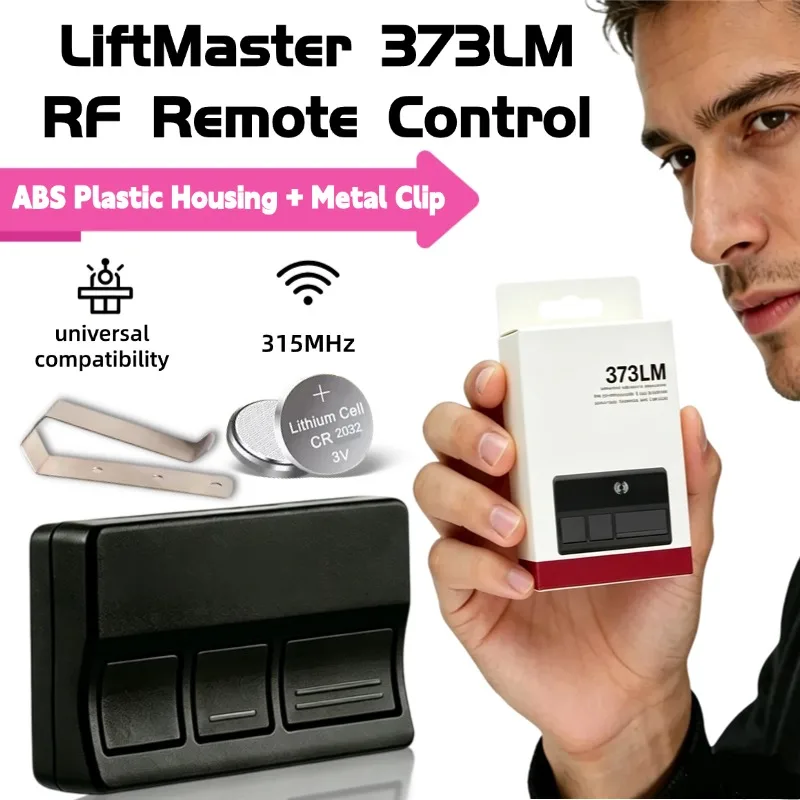 Universal 315MHz RF Remote Control for LiftMaster 373LM Garage Door Opener Key Fob with Metal Clip Compatible with LiftMaster
Universal 315MHz RF Remote Control for LiftMaster 373LM Garage Door Opener Key Fob with Metal Clip Compatible with LiftMaster