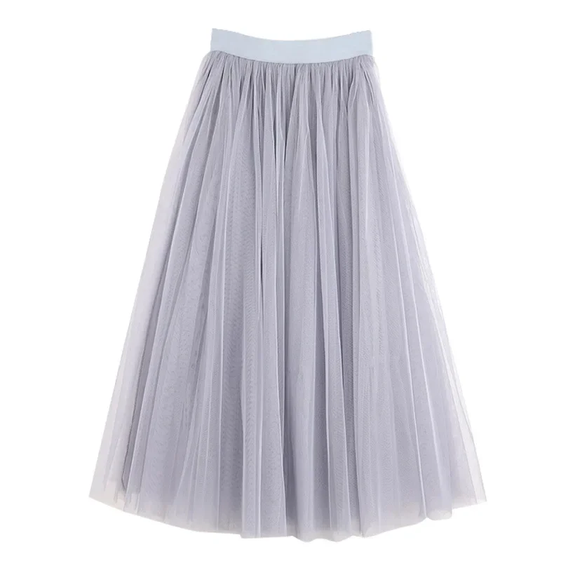 Vintage Tulle Skirt Women Elastic High Waist 3 Layers A-line Pleated Mesh Skirt Long Bride Tutu Skirts Female Jupe Longue
Vintage Tulle Skirt Women Elastic High Waist 3 Layers A-line Pleated Mesh Skirt Long Bride Tutu Skirts Female Jupe Longue
