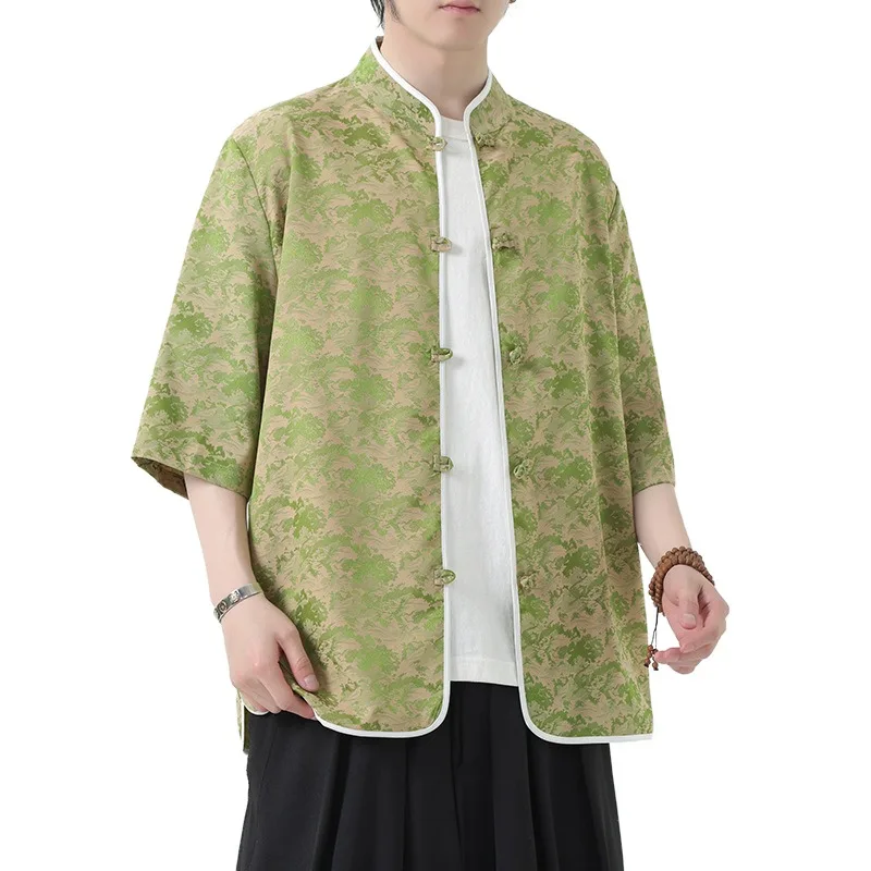 Summer New Chinese Style Men's Trend Tang Clothing Short Sleeve Printed Shirt Button Large Size Hanfu
Summer New Chinese Style Men's Trend Tang Clothing Short Sleeve Printed Shirt Button Large Size Hanfu