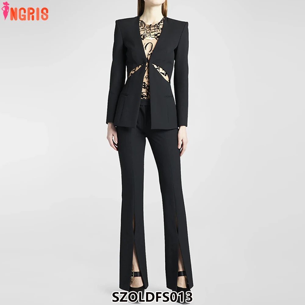 High quality clothing manufacturer latest design suits sexy v neck suits for women elegant ladies-SZOLDFS013
High quality clothing manufacturer latest design suits sexy v neck suits for women elegant ladies-SZOLDFS013