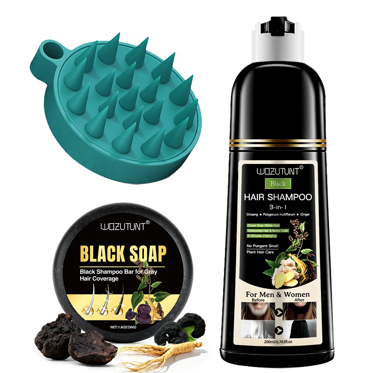 Natural Plant-Based Hair Coloring Shampoo Black Soap Ganoderma Polygonum Multiflorum Nourishing Gradually Gray Hair Herbal Soap
Natural Plant-Based Hair Coloring Shampoo Black Soap Ganoderma Polygonum Multiflorum Nourishing Gradually Gray Hair Herbal Soap